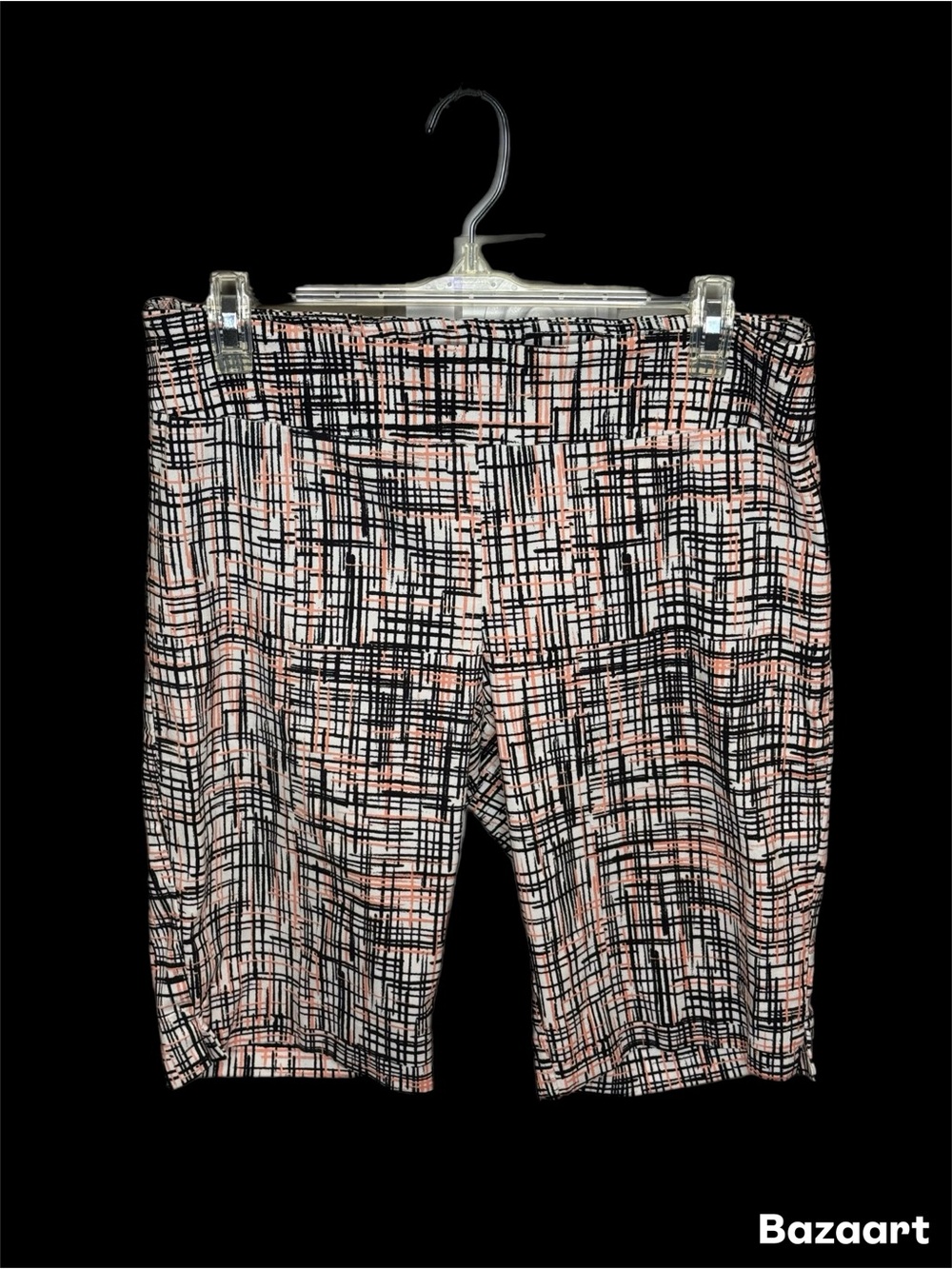 new directions Black & peachy pink Crosshatch Pull-On Bermuda Shorts